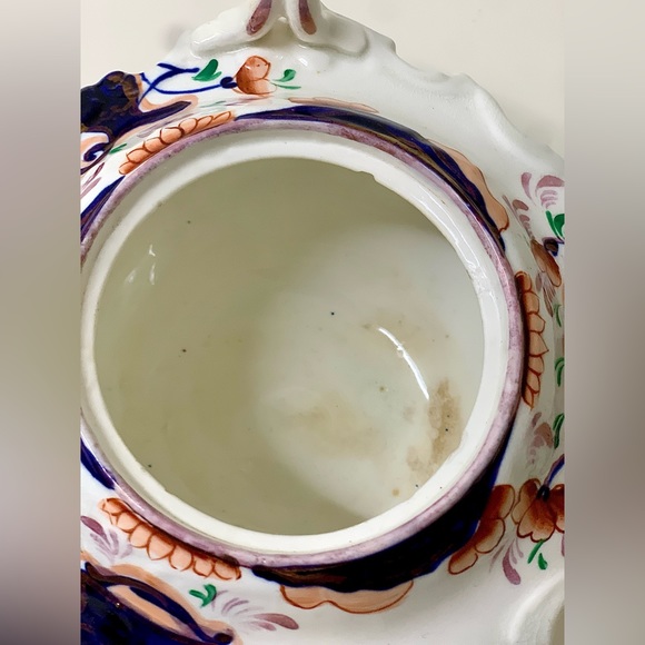 19th Century Antique Gaudy Welsh Urn Variant Footed Lidded Sugar Bowl - Picture 15 of 16